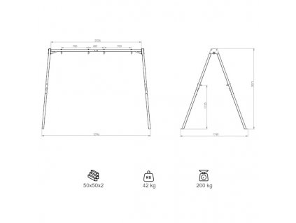Konštrukcia pre záhradnú hojdačku MARBO MO-002