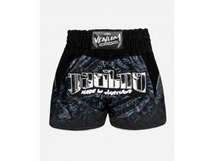 short muaythai attack black silver 1