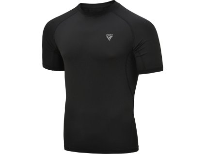 OBLEČENIE KOMPRESÍVNY RASH GUARD T15 ČIERNA POLOVIČNÁ (Veľkosť 2XL)