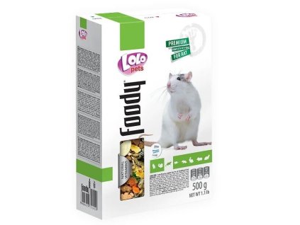 LOLO Foody kompletní krmivo pro potkany 500 g krabička