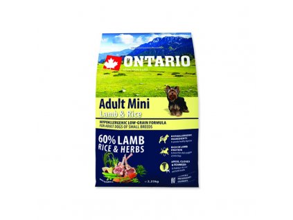 ONTARIO ADULT MINI LAMB & RICE 6,5kg Pro registrované věrnostní slevy