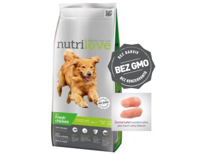 Nutrilove pes granule MATURE SENIOR fresh kuřecí 3kg