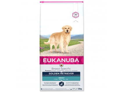 EUKANUBA Golden Retriever 12kg  + Dárek 2x masová kapsička 100g