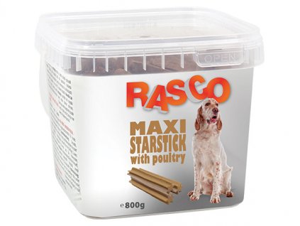 Pochoutka RASCO Dog hvězdy natural s drůbeží (800g)