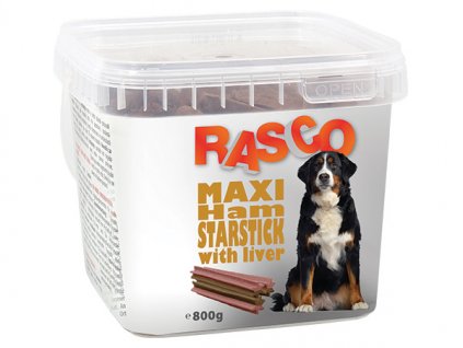 Pochoutka RASCO Dog hvězdy šunkové s játry (800g)