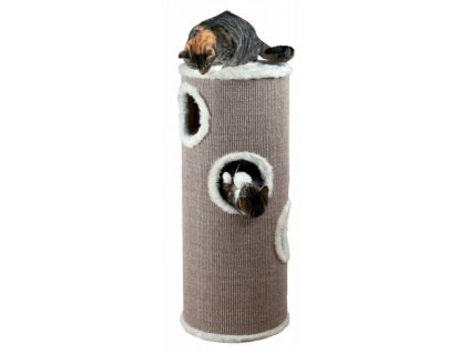 Škrabací válec pro kočky TOWER EDOARDO šedo/krémový 100 cm