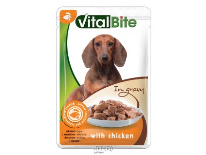 VitalBite kapsa pes s kuřecím ve šťávě 85g