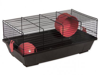 Klec SMALL ANIMALS Viktor černá s oranžovou výbavou (1ks)