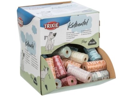 Box se 70 rolemi barevných WC sáčků M