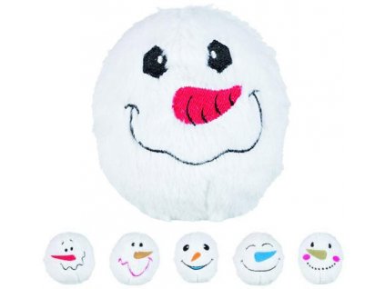 Vánoční sněhové míčky, plyšové, se zvukem 10 cm - DOPRODEJ