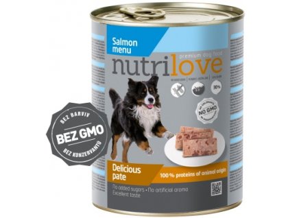 Nutrilove Dog paté konzerva Losos 800 g