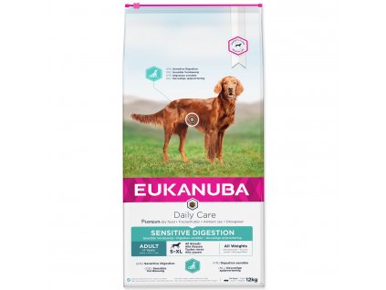 EUKANUBA Daily Care Sensitive Digestion 12kg  + Dárek 300g hovězí masové paté ZDARMA