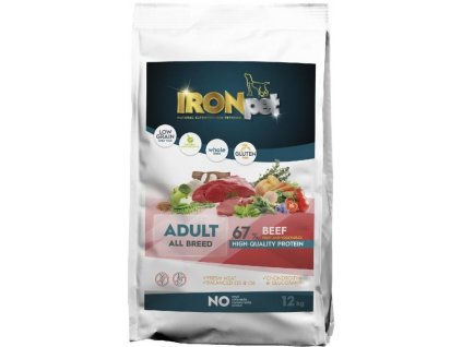 IRONpet BEEF Adult All Breed 12kg  + Dárek Hovězí konzerva 415g ZDARMA