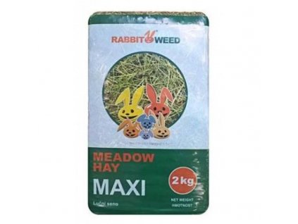 Seno luční Maxi RabbitWeed 2kg  Šťavnaté luční seno pro hlodavce