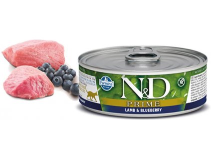 N&D CAT PRIME Adult Lamb & Blueberry 80g Kvalitní chutné konzervy