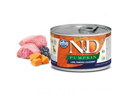 N&D DOG PUMPKIN Puppy Lamb & Blueberry Mini 140g 1+1  + +1 zdarma