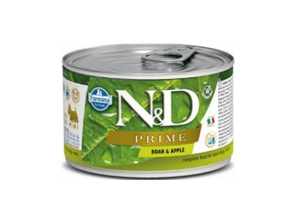 N&D DOG PRIME Adult Boar & Apple Mini 140g  Kvalitní přírodní chutné konzervy