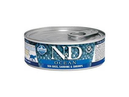 N&D CAT OCEAN Adult Tuna & Sardine & Shrimps 80g + +1 zdarma