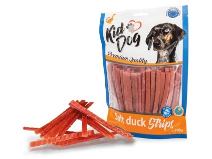 KIDDOG kachní proužek, měkké masíčko  Vysoce kvalitní masový pamlsek pro psy