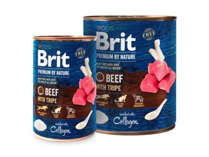Brit Premium Dog by Nature konzerva Beef & Tripes  masové bezobilné konzervy pro psy