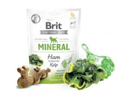 Brit Care Dog Functional Snack Mineral Ham Puppies150g  Lahodné a výživové masové pamlsky pro psy