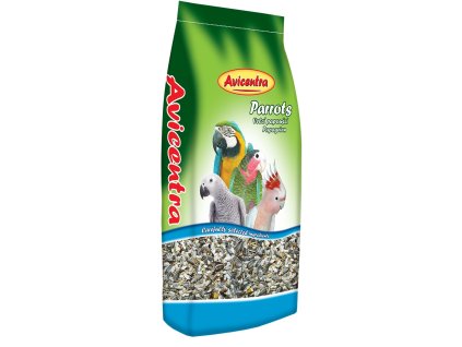 Avicentra Speciál velký papoušek 15kg Vyvážené krmivo pro velké papoušky, vhodné pro dlouhodové krmení.