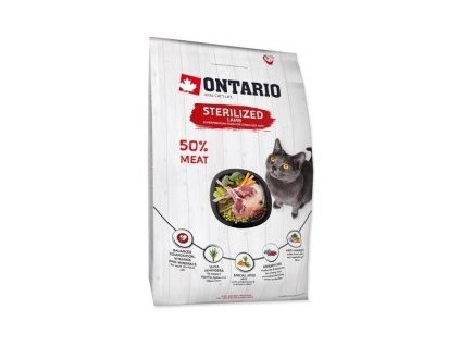 ONTARIO Cat Sterilised Lamb 2kg  Pro registrované věrnostní slevy