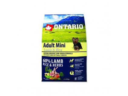 ONTARIO Dog Adult Mini Lamb & Rice 6,5kg  Pro registrované věrnostní slevy