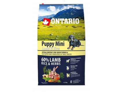 ONTARIO Puppy Mini Lamb & Rice 6,5kg  Pro registrované věrnostní slevy