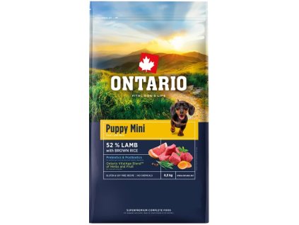 ONTARIO PUPPY MINI LAMB & RICE 6,5kg Pro registrované věrnostní slevy