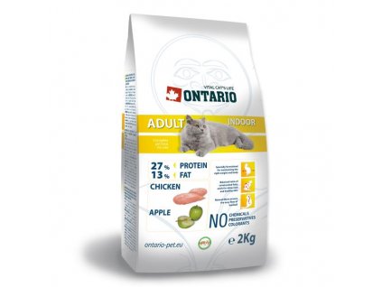 ONTARIO Cat Adult Indoor 2kg  Pro registrované věrnostní slevy