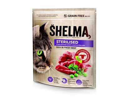 SHELMA Cat Sterilised Freshmeat Beef GF 750 g