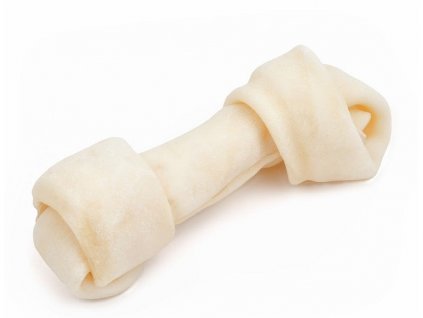 Bílý uzel 18cm Buvolí kůže s kalciem. Doplňkové krmivo