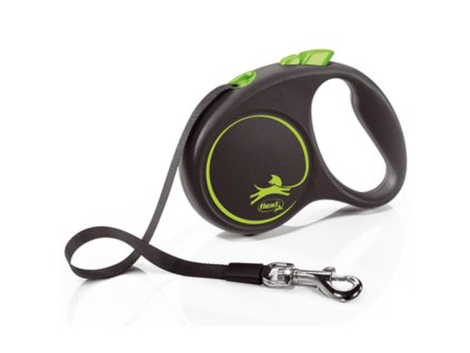 Vodítko FLEXI Black Design M pásek 5m/25kg zelená NEW