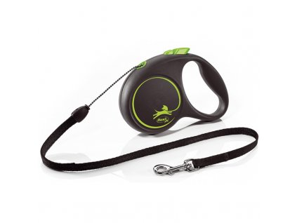 Vodítko FLEXI Black Design S lanko 5m/12kg zelená NEW