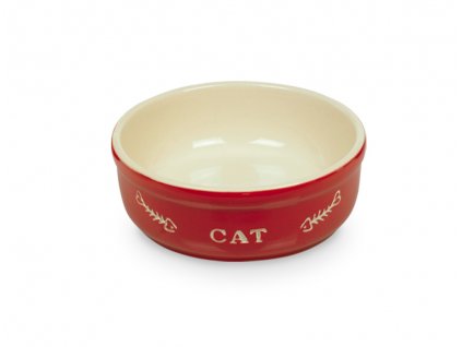 Nobby Cat keramická miska 13,5 cm červená