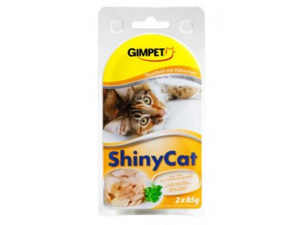 Gimpet kočka konzerva ShinyCat tuňak/kuře 2x70g