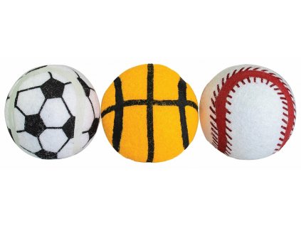 Balení-tenisový míč sportovní pískací 6,5 cm HIPHOP DOG (3 ks v bal.)