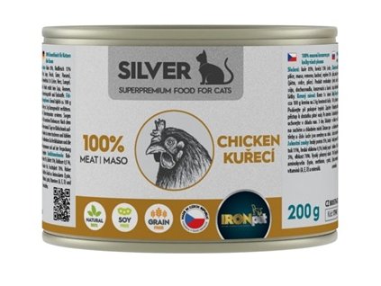 0031801 ironpet silver cat kureci 100 masa konzerva 200 g 1170