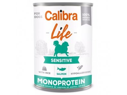 Calibra Dog Life  konzerva Sensitive Salmon with rice 400g