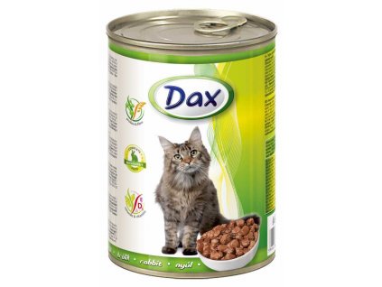 Dax Cat kousky králičí, konzerva 415 g  - 23+1 zdarma