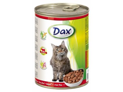 Dax Cat kousky hovězí, konzerva 415 g  - 23+1 zdarma