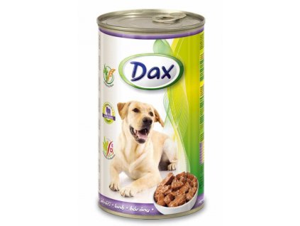 Dax Dog kousky jehněčí, konzerva 1240 g - bal. 11+1 zdarma