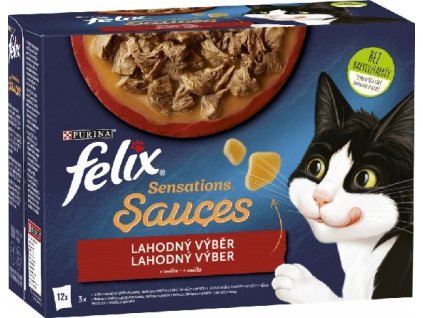 Felix cat kapsičky-Sensations Sauce Surpr.Multipack krůta, jehněčí 24 x 85 g