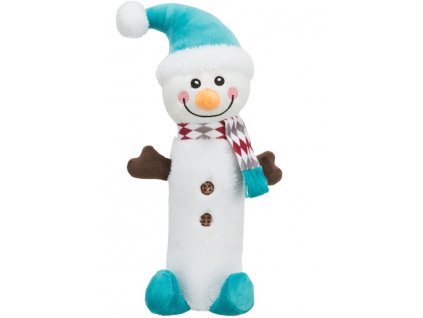 Xmas SNOWMAN, plyšový sněhulák s pet lahví uvnitř, 38 cm DOPRODEJ