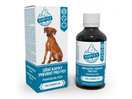 Ušní kapky Prevent pro psy TOPVET 50ml