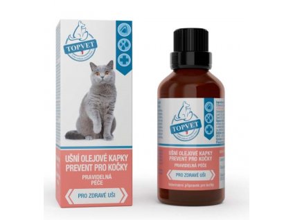 Ušní kapky Prevent pro kočky TOPVET 50ml