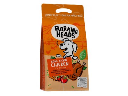 BARKING HEADS Bowl Lickin’ Chicken 2kg  + Dárek Hovězí konzerva 415g ZDARMA