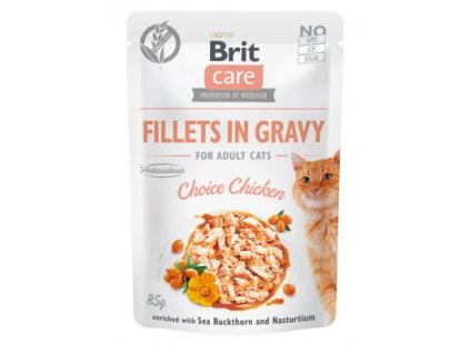 Brit Care Cat Fillets in Gravy Choice Chicken 85g výprodej  Výprodej exp. 04/24