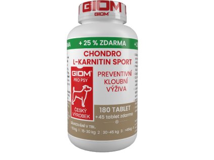 Giom S pes Chondro L-karnitin SPORT 180 tbl+25% zdarma